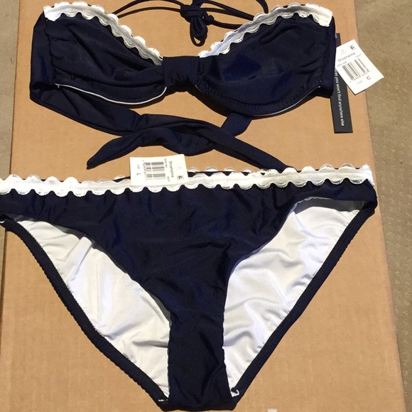 NWT $249 SHOSHANNA SCALLOP NAVY BIKINI - Picture 5 of 9